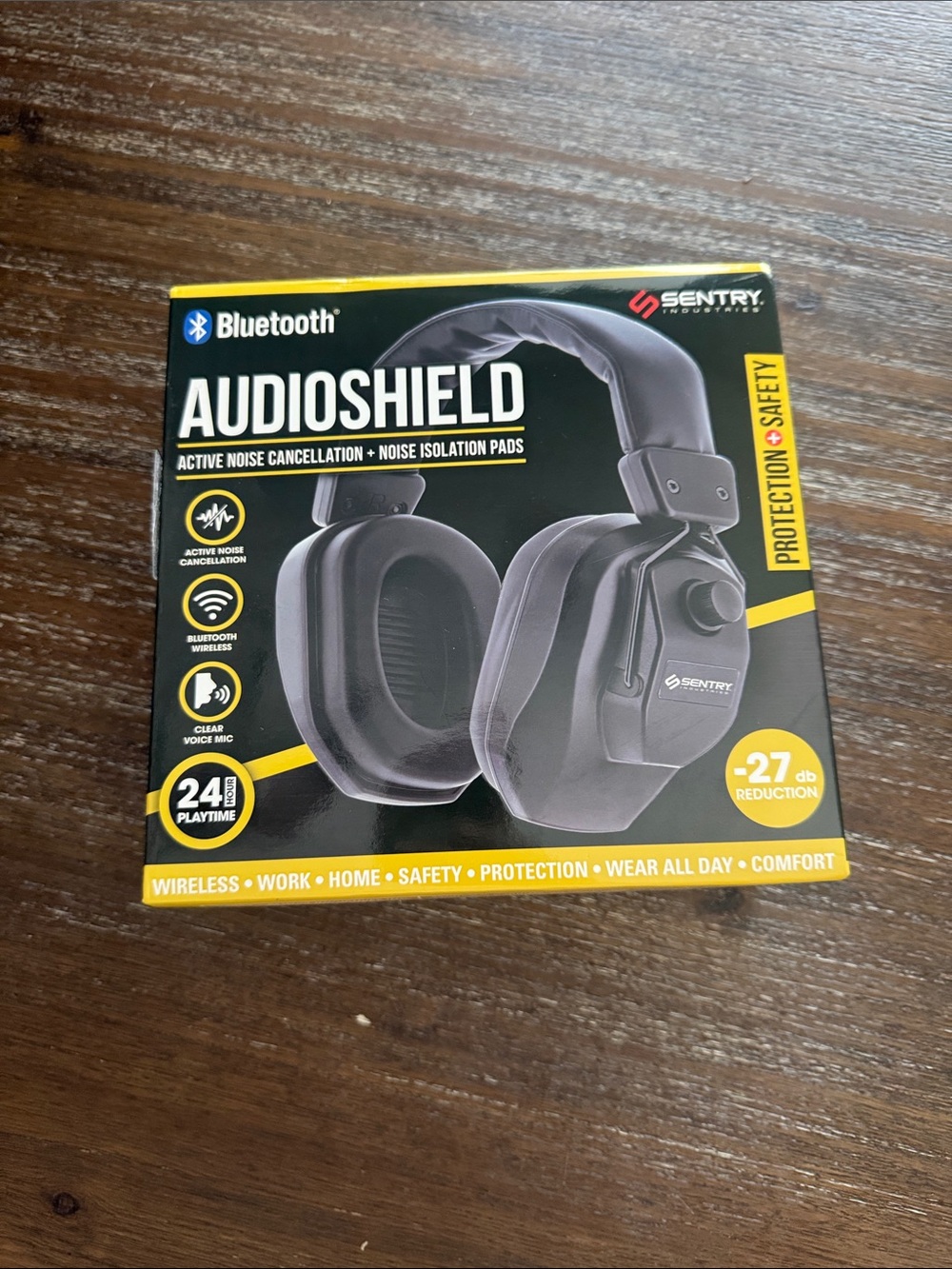 Sentry AudioShield Bluetooth Noise-Cancelling Earmuffs in Black